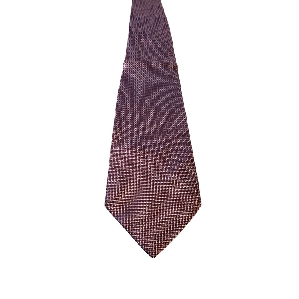 Geoffrey Beene Men 100% Silk NeckTie Red Pink Navy White Geometric Made in Italy